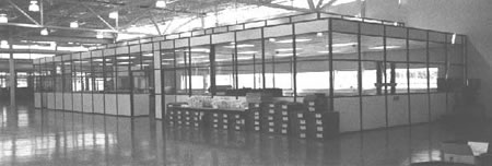 glass clean room dividers using modular glass panel room walls